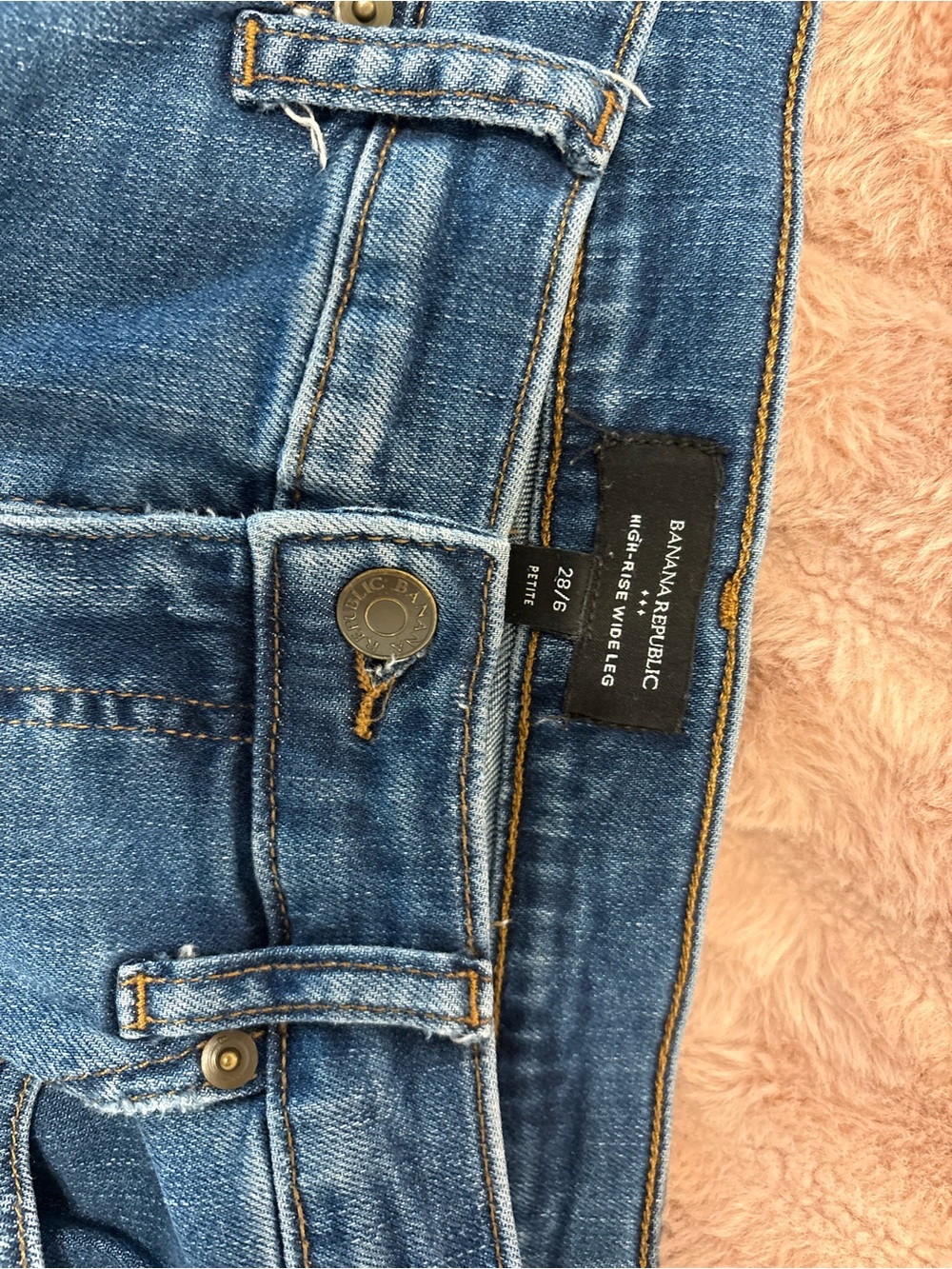 Banana Republic High-Rise Wide Leg Jeans in Medium Blue Wash